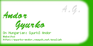 andor gyurko business card